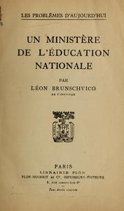 Cover of: Un ministère de l'éducation nationale