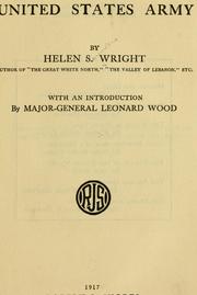 Cover of: Our United States army by Helen S. Wright