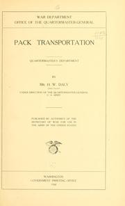 Pack transportation .. by United States. Army. Quartermaster's Dept.