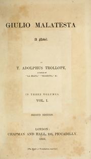 Cover of: Giulio Malatesta: A Novel by Thomas Adolphus Trollope