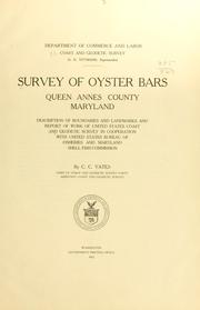 Cover of: Survey of oyster bars, Queen Annes County, Maryland. by U.S. Coast and Geodetic Survey.