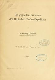 Cover of: Die gestielten Crinoiden der Deutschen Tiefsee-Expedition by Ludwig Heinrich Philipp Döderlein