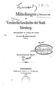 Cover of: Mitteilungen des Vereins für Geschichte der Stadt Nürnberg by Verein für Geschichte der Stadt Nürnberg