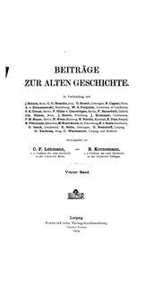 Cover of: Klio: Beiträge zur alten Geschichte by 