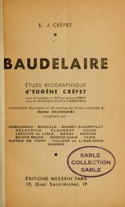 Cover of: Baudelaire by Eugène Crépet