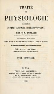 Cover of: Traitde physiologie consid comme science d'observation