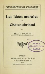 Cover of: Les idées morales de Chateaubriand. by Maurice Anatole Souriau