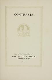 Cover of: Contrasts by George Abraham Grierson