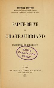 Cover of: Sainte-Beuve et Chateaubriand by Bertrin, Georges