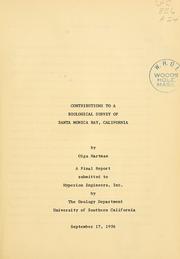 Cover of: Contributions to a biological survey of Santa Monica Bay, California by Hartman, Olga