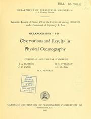 Observations and results in physical oceanography