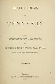 Cover of: Select poems of Tennyson