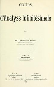 Cover of: Cours d'analyse infinitésimale by Charles Jean de La Vallée Poussin