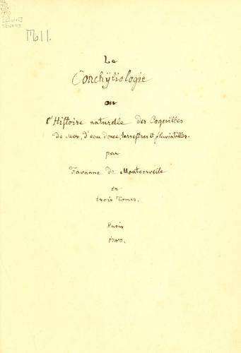 La conchyliologie, ou, Histoire naturelle des coquilles de mer, d'eau douce, terrestres et fossiles by A.-J Dézallier d'Argenville