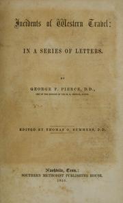 Cover of: Incidents of western travel: in a series of letters