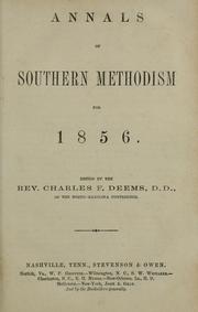 Cover of: Annals of Southern Methodism for 1856