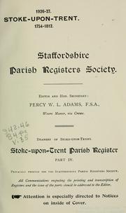 Cover of: Stoke-upon-Trent Parish register: Deanery of Stoke-on-Trent. | 