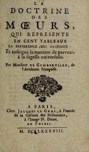 La doctrine des moeurs by Gomberville, M. Le Roy sieur de