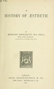 Cover of: A history of aesthetic
