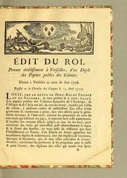 Cover of: Édit du roi by France