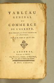 Cover of: Tableau général du commerce de l'Europe by Raynal abbé