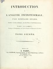 Cover of: Introduction à l'analyse infinitésimale