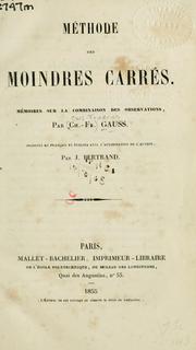 Cover of: Méthode des moindres carrés by Carl Friedrich Gauss