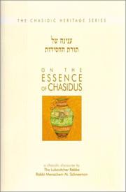 Cover of: On the Essence of Chasidus by Menachem M. Schneerson