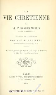 Cover of: La vie chrétienne