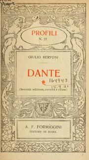 Cover of: Dante by Giulio Bertoni