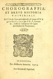 Cover of: Chorograffia: et breve historia universale dell'Isola de Cipro principiando al tempo di Noè per in sino al 1572