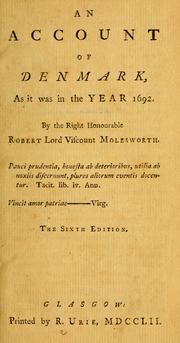 Cover of: An account of Denmark: as it was in the year 1692