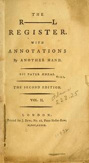 Cover of: The r---l register: with annotations by another hand.