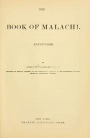 Cover of: The book of Malachi by Joseph Packard