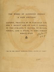 Cover of: The works of Algernon Sydney. by Sidney, Algernon