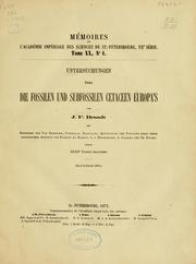 Cover of: Untersuchungen über die fossilen und subfossilen Cetaceen Europa's by Johann Friedrich Brandt