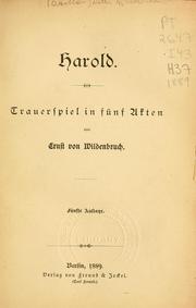 Cover of: Harold: Trauerspiel in fünf Akten