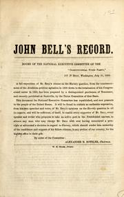 Cover of: John Bell's record.