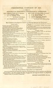 Cover of: Bill and report of John A. Bingham, and vote on its passage: repealing the territorial New Mexican laws establishing slavery and authorizing employers to whip "white persons" and others in their employment, and denying them redress in the courts