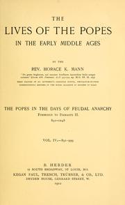 Cover of: The lives of the popes in the early middle ages by Horace K. Mann