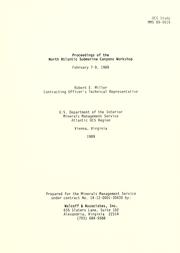 Cover of: Proceedings of the North Atlantic Submarine Canyons Workshop by North Atlantic Submarine Canyons Workshop (1989 Vienna, Va.)