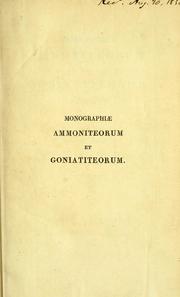 Cover of: Monographiae ammoniteorum et goniatiteorum specimen. by W. de Haan