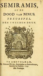 Cover of: Semiramis: of de dood van Ninus.