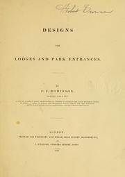 Cover of: Designs for lodges and park entraces