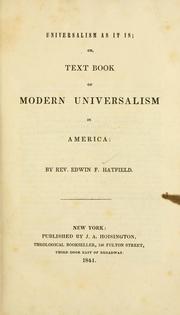 Cover of: Universalism as it is: or, Text book of modern universalism in America.