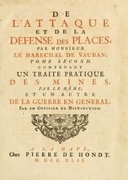 Cover of: De l'attaque et de la defense des places by Sébastien Le Prestre de Vauban