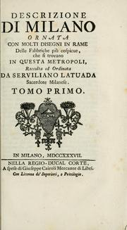 Cover of: Descrizione di Milano by Serviliano Latuada