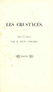 Cover of: Crustacés