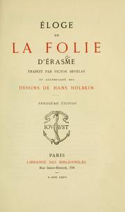 Cover of: Éloge de la folie d'Érasme by Desiderius Erasmus