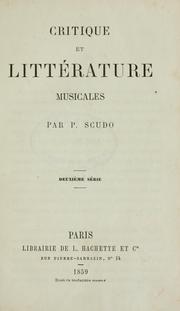 Cover of: Critique et littérature musicales: 2. sér